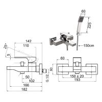 Товар: Смеситель для ванны Remer Absolute AU02 Хром - фото 2 Смеситель для ванны Remer Absolute AU02 Хром — фото 2, Смеситель для ванны