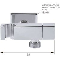 Шланговое подключение Remer 336S Хром — фото 2, Комплектующие для душевого оборудования