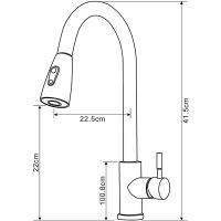 Смеситель для кухни Melodia della vita Perfetto MDV30204ss Нержавеющая сталь — фото 2, Смесители для кухни