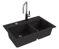 Мойка для кухни ALVEUS GRANITAL ATROX 50 CARBON - G91 в комплекте с сифоном 1132822, — фото 2, Кухонные мойки