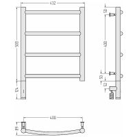 Электрический полотенцесушитель Сунержа Галант 3.0 500x400 L 12-5800-5040 Белый — фото 3, Электрические полотенцесушители