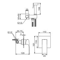 Гигиенический душ со смесителем Raglo R03.53.06 Черный матовый — фото 2, Гигиенические души