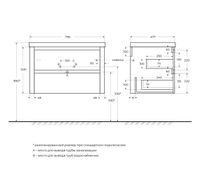 База под раковину подвесная CEZARES RELAX-800-2C-SO-BL — фото 2, Тумбы под раковину