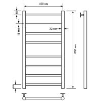 Водяной полотенцесушитель Comfysan Noumi W-8 80x40 013783 Хром — фото 2, Водяные полотенцесушители