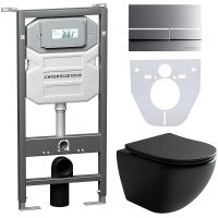 Комплект унитаза с инсталляцией Ceramicanova Metropol CN4002MB_1002M_1000 с сиденьем Микролифт и кла — фото 1, Комплекты унитаз + инсталляция