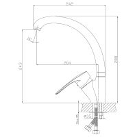 Товар: Смеситель для кухни Rossinka T40-23 Хром - фото 2 Смеситель для кухни Rossinka T40-23 Хром — фото 2, Смесители для кухни