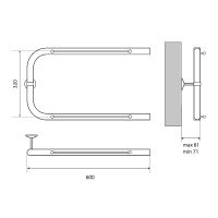 Водяной полотенцесушитель Melodia della vita Moon Shelf П-образный 32х60 MTRMS3260 с полкой Полирова — фото 2, Водяные полотенцесушители