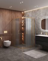 Душевой уголок CEZARES арт-MOLVENO-A-22-90+20-P-BORO — фото 2, Квадратные душевые уголки