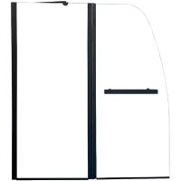 Шторка на ванну Parly 120x130 F03B профиль Черный стекло прозрачное — фото 1, Шторки для ванной распашные