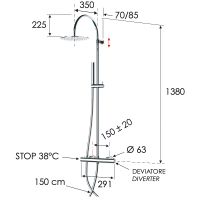 Товар: Душевая система Remer Elegance EQ37330L с термостатом Хром - фото 2 Душевая система Remer Elegance EQ37330L с термостатом Хром — фото 2, Душевые стойки