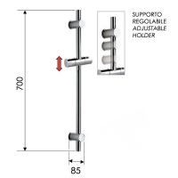 Душевая штанга Remer 317GRL Медь глянцевая — фото 2, Штанги для душа