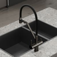 Смеситель для кухни Sancos Dora SC4003GG Вороненая сталь Черный — фото 3, Смесители для кухни