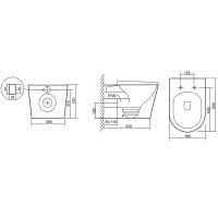 Унитаз Iberica Blanca Burgos Alto IB.BRA.331.1B1 приставной с сиденьем Микролифт — фото 6, Приставные унитазы