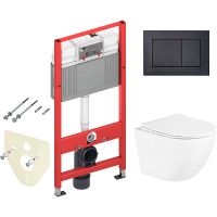 Комплект унитаза BelBagno Uno BB3105CHR/SC с инсталляцией Tece Now 9400414 с сиденьем Микролифт и Че — фото 1, Комплекты унитаз + инсталляция