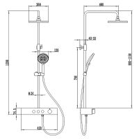 Товар: Душевая система AQUAme AQM8010W Белая - фото 2 Душевая система AQUAme AQM8010W Белая — фото 2, Душевые стойки