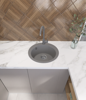 GRANFEST Мойка URBAN 649 1-чаша D-490мм темно-серый арт.GF-UR- — фото 1, Кухонные мойки