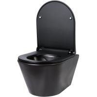 Унитаз Creto Logan L3 1003-002-L3BlMat подвесной Черный матовый без сиденья — фото 6, Подвесные унитазы