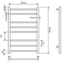 Водяной полотенцесушитель Comfysan Luce W-8 80x50 013486 Хром — фото 2, Водяные полотенцесушители