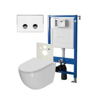 Сет: Система инсталляции пневматическая Point, Клавиша Венера белый/хром PN44071WC + Унитаз Афина арт-PN48181WC — фото 1, Комплекты унитаз + инсталляция