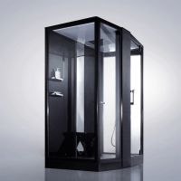 Душевая кабина Orans 150x100 L 89102lb с баней профиль Черный задние стенки Черные — фото 3, Душевые кабины