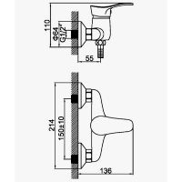 Товар: Смеситель для душа D-Lin D160305 Хром - фото 2 Смеситель для душа D-Lin D160305 Хром — фото 2, Для душа и ванны