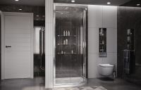 Душевой уголок Ambassador Kingston 100х100 14011105 профиль Хром стекло прозрачное — фото 5, Душевые уголки четверть круга