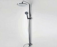 A026 Душевой комплект 129/62х87см, 3-функц. лейкой, шлангом ПВХ, насадка круглая латунь d30см,  Wass — фото 2, Комплектующие для туалета