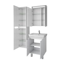 Товар: Тумба Q PLUS (D), 55 см, подвесная/напольная, 2 дверцы, с опорами, белый глянец - фото 5 Тумба Q PLUS (D), 55 см, подвесная/напольная, 2 дверцы, с опорами, белый глянец — фото 5, Тумбы под раковину