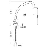 Смеситель для кухни Melodia della vita Dinatro MDV40105 Хром — фото 2, Смесители для кухни