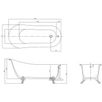 Акриловая ванна Azario Cardiff 170х76 CAR17076 без гидромассажа — фото 2, Ванны