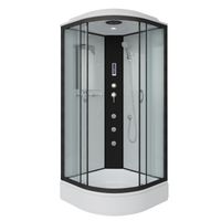 Душевая кабина Niagara Classic NG-6701-14F (90х90х215) средний поддон(26см),черный,стекло прозрачное — фото 1, Душевые кабины