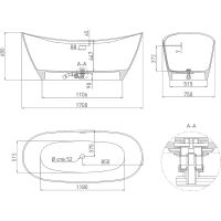 Товар: Ванна из искусственного камня Salini Noemi 170х75 101722M Белая матовая - фото 6 Ванна из искусственного камня Salini Noemi 170х75 101722M Белая матовая — фото 6, Ванны из искусственного камня