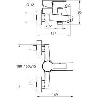 Смеситель для ванны Melodia della vita Aria MDV35740 Хром — фото 2, Для душа и ванны