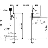Смеситель для ванны Gessi Emporio Via Manzoni 24982#031 Хром — фото 2, Смеситель для ванны