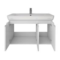 Тумба Q (D), 80 см, подвесная, 3 дверцы, белый глянец арт-99.1003 — фото 12, Тумбы под раковину