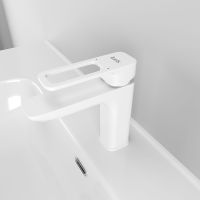 Смеситель для раковины Iddis Slide SLIWT00i01 Белый матовый — фото 6, Смесители для раковины