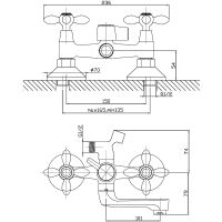 Смеситель для ванны Agger Retro A1921200 Хром — фото 8, Для душа и ванны