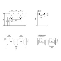 Товар: Раковина GSI Kube X 120 9425111 двойная Белая - фото 2 Раковина GSI Kube X 120 9425111 двойная Белая — фото 2, Раковины