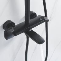 Душевая система Rose R39H R3936H Черная матовая — фото 6, Душевые стойки