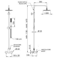 Душевая система Remer Infinity I37A7RV54Qi Хром — фото 2, Душевые стойки
