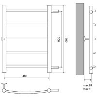 Водяной полотенцесушитель Melodia della vita Classica 40x60x1 П5 MTRCA4060 Полированная сталь — фото 2, Водяные полотенцесушители