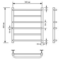 Водяной полотенцесушитель Comfysan Puro-K W-6 60x50 013134 Белый матовый — фото 2, Водяные полотенцесушители