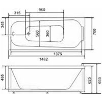 Акриловая ванна BellSan Лайма 150x70 4627171530295 без гидромассажа — фото 3, Акриловые ванны