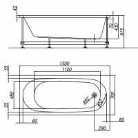 Акриловая ванна Kolpa San Tamia 150x70 531210 без гидромассажа — фото 2, Акриловые ванны