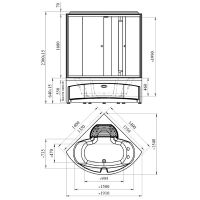 Товар: Душевой бокс Radomir Даниэла К2 140x140 1-04-6-0-5-0751 с баней с гидромассажем - фото 3 Душевой бокс Radomir Даниэла К2 140x140 1-04-6-0-5-0751 с баней с гидромассажем — фото 3, Душевые боксы