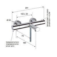 Смеситель для ванны Remer Elegance EQ05 с термостатом Хром — фото 2, Смеситель для ванны