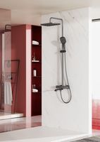 Душевая система Raglo R22.26.09 с термостатом Графит матовый — фото 19, Душевые стойки