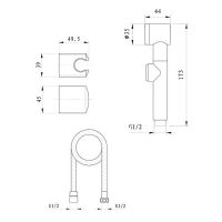 Товар: Гигиенический душ Caprigo Parts 99-553-crm Хром - фото 2 Гигиенический душ Caprigo Parts 99-553-crm Хром — фото 2, Гигиенические души