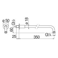 Кронштейн для верхнего душа Nobili AD138/4CR Хром — фото 2, Комплектующие для душевого оборудования