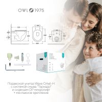 Унитаз Owl 1975 WaveCirkel-H TOWLT190801 подвесной с сиденьем Микролифт — фото 11, Подвесные унитазы